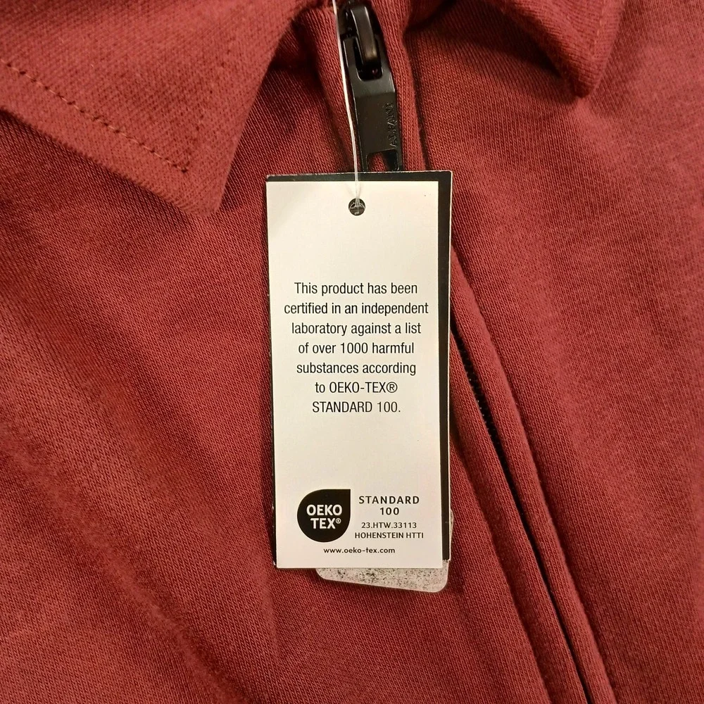 Alfani Zip-Front Sweater Jacket Mens 2XL Maroon Banner Cotton‎ Blend NEW